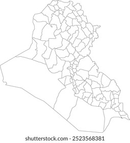 IRAQ MAP com as suas divisões administrativas e regiões