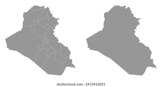 Iraq map with administrative divisions. Vector illustration.