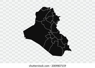 Iraq map black Color on Backgound png