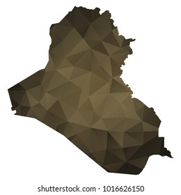 Iraq map - Black, gold, geometric rumpled low poly style gradient graphic background, polygonal design for your. Vector illustration eps 10. 