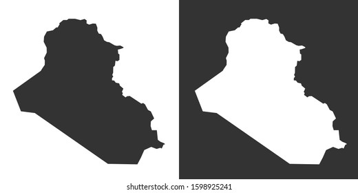 Iraq Map With Black and White Vector