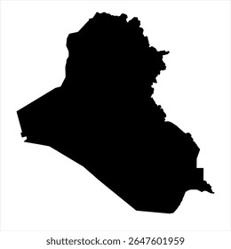 Iraq Map - black World Map International vector template with High detailed isolated on white background - Vector
