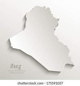 Iraq map card paper 3D natural vector