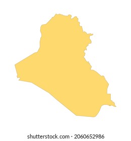 Iraq map color line element. Border of the country. UI UX GUI design element. Editable stroke.