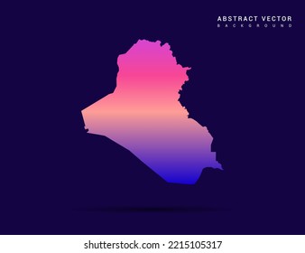 Iraq map of Colorful gradient style vector Illustration.