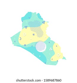 Iraq map country Asian map illustration vector Asia isolated on white background
