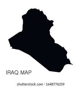 Iraq map and country name isolated on white background. Vector illustration