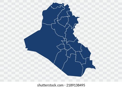 Iraq Map dark blue Color on White Background quality files Color (043B72) png