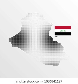Iraq Map design with flag and light background vector 