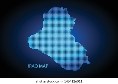 Iraq map dotted style. Vector illustration isolated. Map of Asia. Symbol for your web site design map logo, app, ui, Travel vector eps10, concept Illustration.