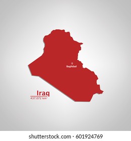 Iraq Map, With Extensive State and Capital State, Using For Business, Education, etc.