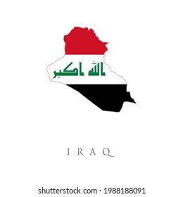 Iraq Map with flag isolated on white. design for humanity, peace, donations, charity and anti-war.