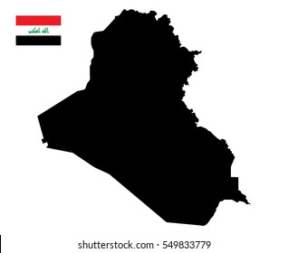 Iraq Map with Flag Vector