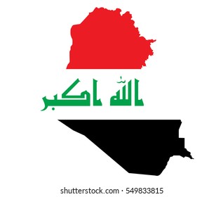 Iraq Map with Flag Vector