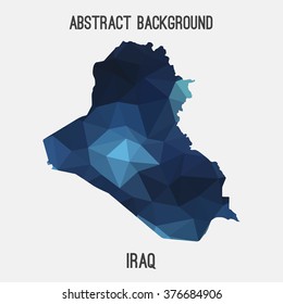Iraq map in geometric polygonal style.Abstract tessellation,modern design background. Vector illustration EPS8