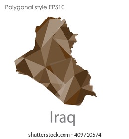 Iraq map in geometric polygonal style.Abstract,modern design background.