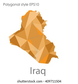 Iraq map in geometric polygonal style.Abstract,modern design background.