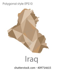 Iraq map in geometric polygonal style.Abstract,modern design background.