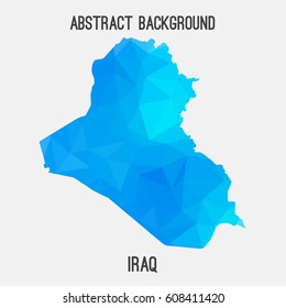Iraq map in geometric polygonal,mosaic style.Abstract tessellation,modern design background,low poly. Vector illustration.