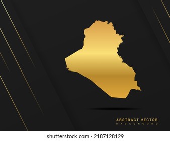 Mapa iraquí del vector de estilo gradiente de oro Ilustración.