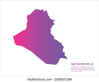 Iraq map gradient color . on white background. 