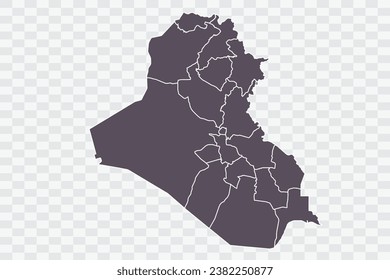 Iraq Map Graphite Color on White Background quality files Png