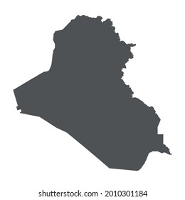Iraq map in gray on a white background