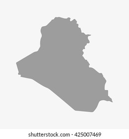 Iraq  map in gray on a white background