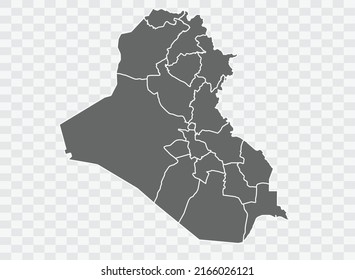 Iraq Map grey Color on Background png