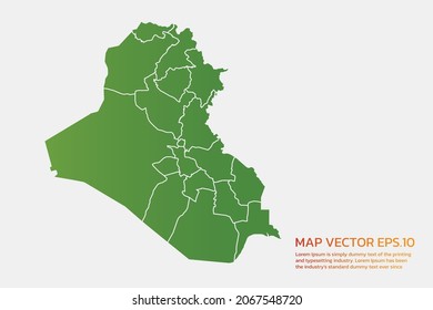 Iraq map High Detailed green color. on white background. Abstract design vector illustration eps 10