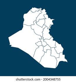 Mapa de Iraq Alto detallado sobre el fondo verde. color blanco. Resumen de la ilustración vectorial de diseño eps 10