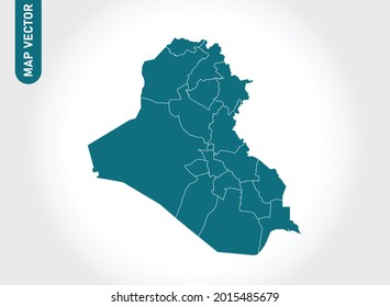 Iraq map High Detailed on white background. Abstract design vector illustration eps 10