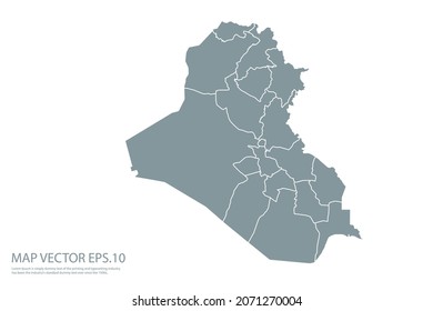 Iraq map High Detailed on white background. Abstract design vector illustration eps 10