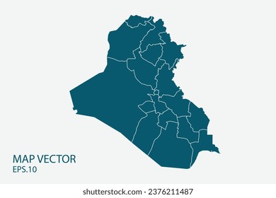 Mapa de Iraq Alto detallado sobre fondo blanco. Resumen de la ilustración vectorial de diseño eps 10