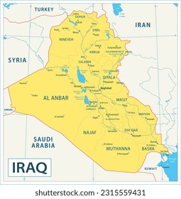 Iraq map - highly detailed vector illustration