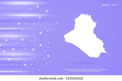 Irak-Karte einzeln auf violettem Hintergrund. Vektorgrafik.