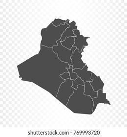 Iraq map isolated on transparent background