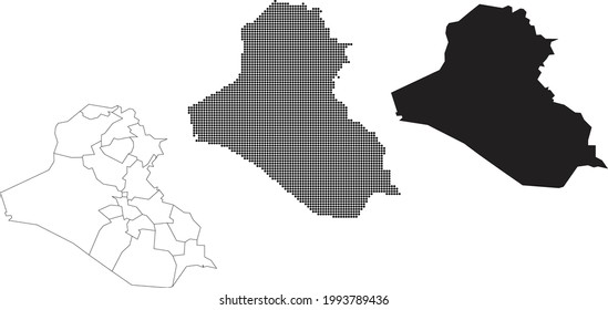 Iraq map isolated on a white background.