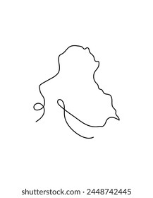 mapa de iraq line art, Vector best line icon.