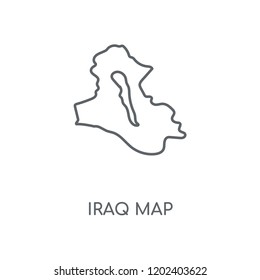 Iraq map linear icon. Iraq map concept stroke symbol design. Thin graphic elements vector illustration, outline pattern on a white background, eps 10.
