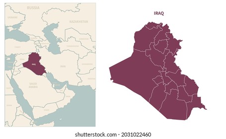 Irak-Karte. Karte von Irak und Nachbarländern.