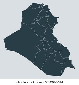 Iraq map on gray background vector, Iraq Map Outline Shape Gray on White Vector Illustration,
High detailed Gray illustration map Iraq.