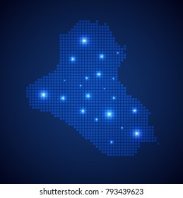 Iraq map page symbol for your web site design Iraq map logo, app, UI. Wire frame 3D mesh polygonal network line, design sphere, dot and structure. Iraq map.vector illustration eps 10