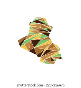 Iraq Map Polygon Vector Design