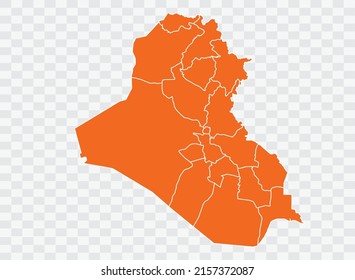 Iraq map Republic map orange Color on White Backgound  illustration eps 10