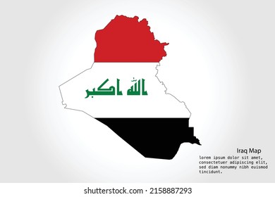 Iraq Map stripes. Vector illustration Color on White Backgound