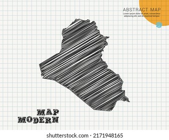 Iraq Map Vector Black Silhouette Chaotic Stock Vector Royalty Free Shutterstock