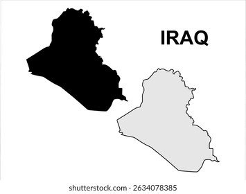 Iraq Map vector design illustration.