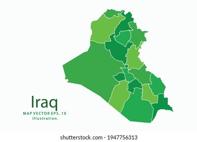 Iraq map. Vector eps10. green color. on white backgrounds.