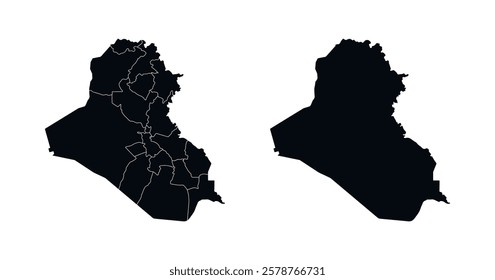 
Iraq Map vector icon. Map of Iraq Black Silhouette.